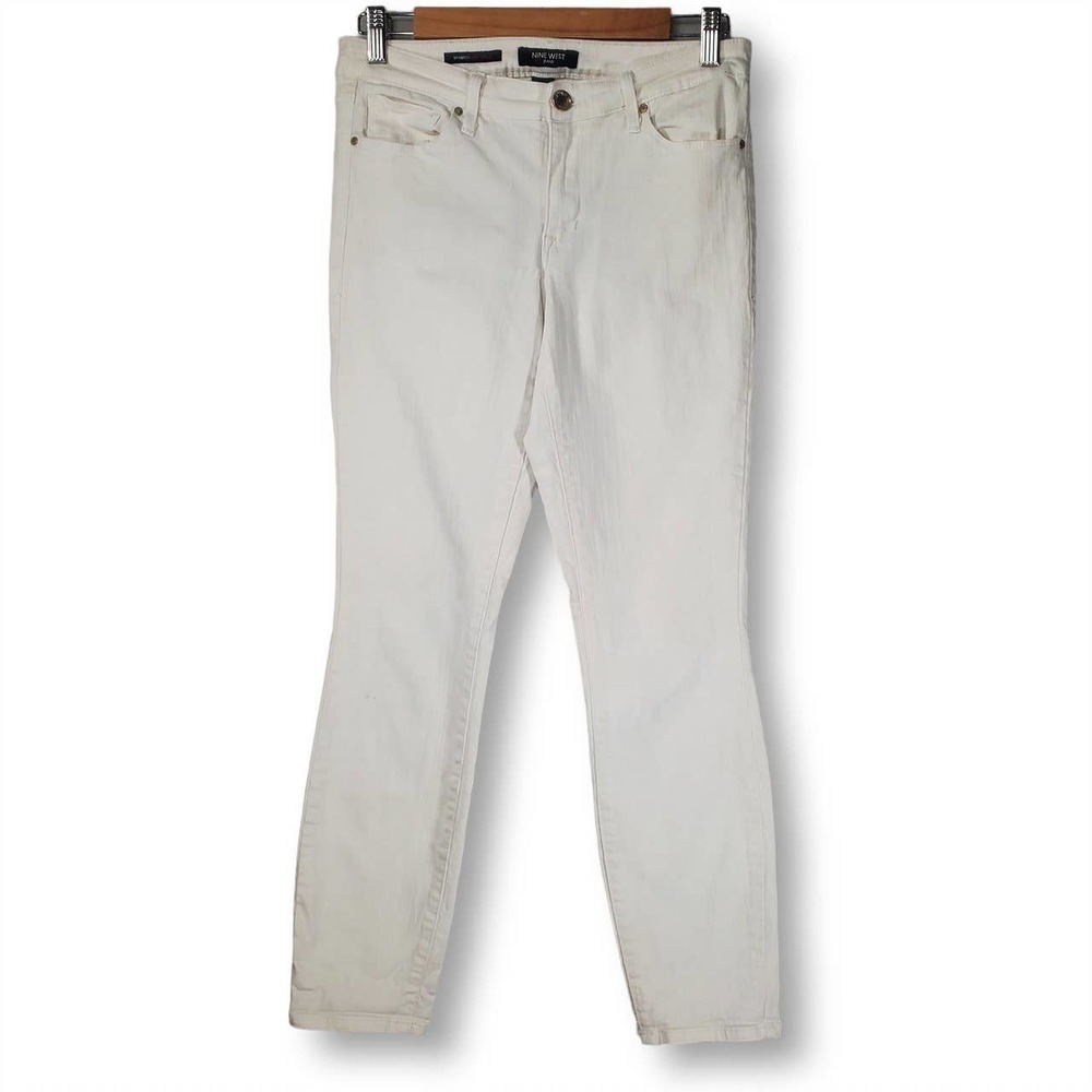 Nine West Gramercy Skinny Ankle Jeans White Size 6